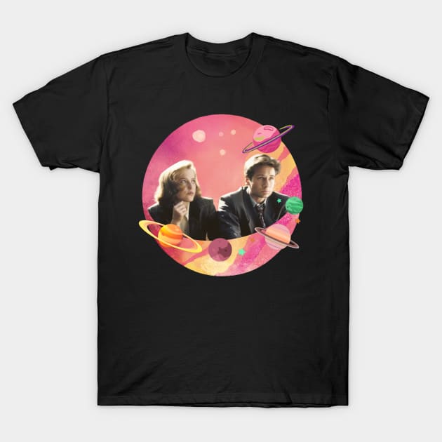 Fox & Dana in Space T-Shirt by flopculture